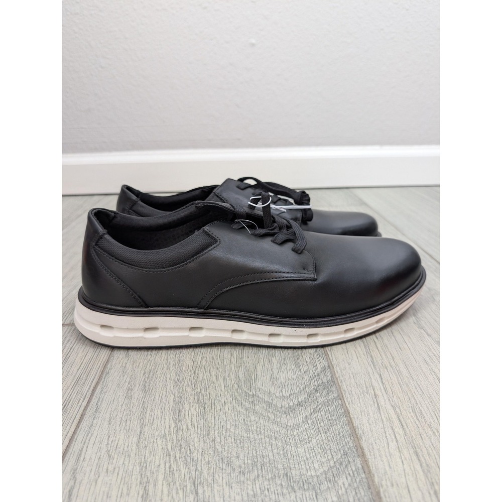 Lands' End Sport Oxford Shoes Mens Size 13 Black‎ Faux Leather Casual Sneaker